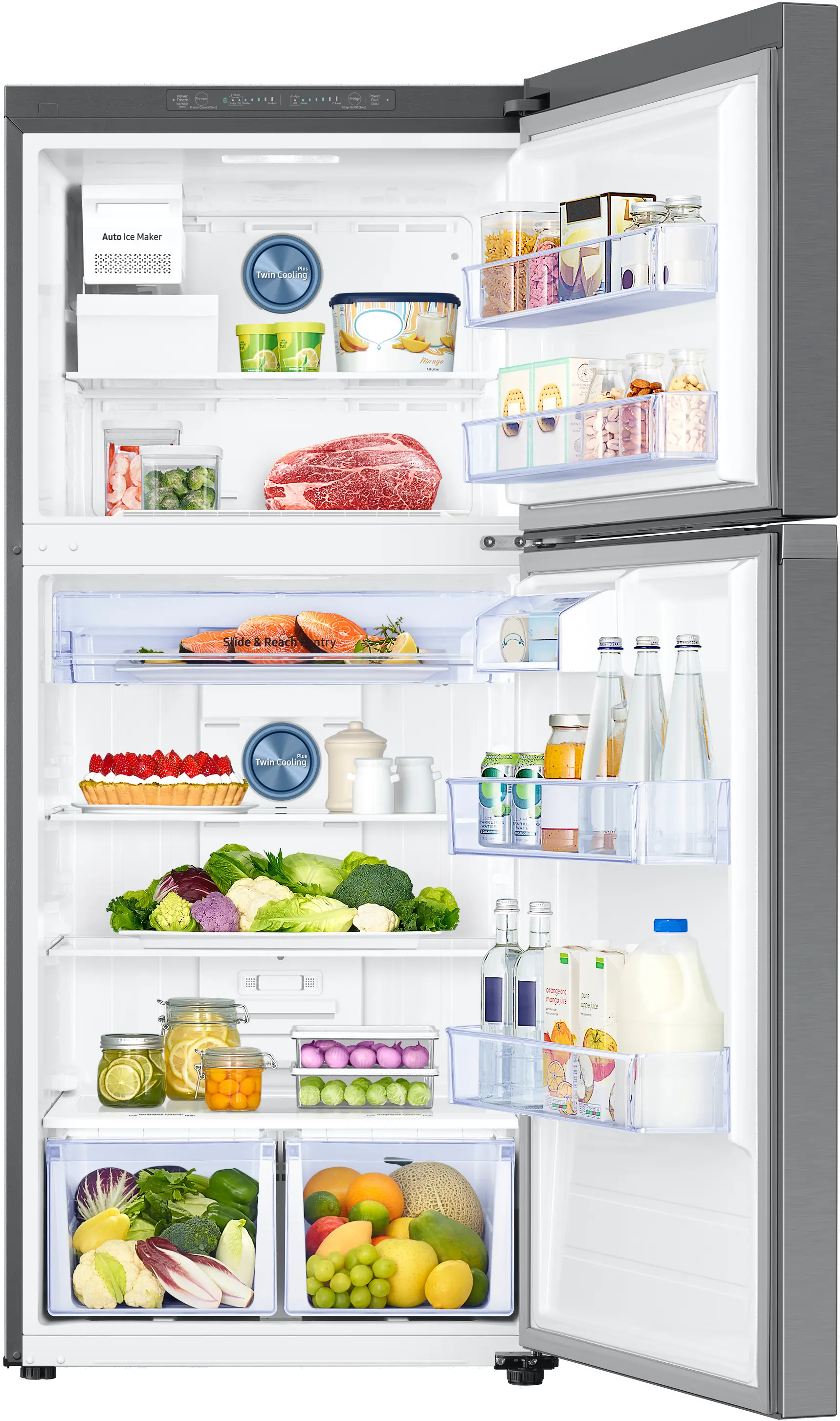RT18M6215SR Samsung 18 cu ft Top Freezer Refrigerator - 29 W Stainless Steel-3
