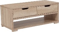Oak Wood Grain Light Brown Coffee Table with Drawers - Howell
