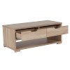 Oak Wood Grain Light Brown Coffee Table with Drawers - Howell-2