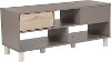 Contemporary Oak Gray Coffee Table with Drawers - Montclair