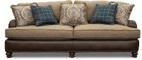 Traditional Two-Tone Brown Sofa - Cognac-3