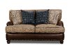 Clearance Traditional Two-Tone Brown Loveseat - Cognac