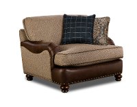 Traditional Two-Tone Brown Chair - Cognac