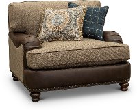 Traditional Two-Tone Brown Chair - Cognac-3