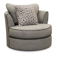 Contemporary Cement Gray Curved Chair - Rumbler