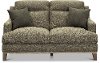 Contemporary Charcoal Gray and Cream Loveseat - Irvine