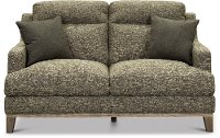 Contemporary Charcoal Gray and Cream Loveseat - Irvine