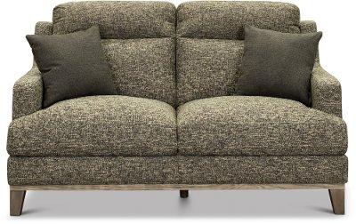 Contemporary Charcoal Gray and Cream Loveseat - Irvine