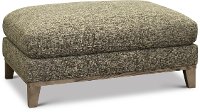 Contemporary Charcoal Gray and Cream Ottoman - Irvine