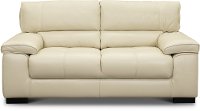 C827-DA Contemporary Smoke White Leather Loveseat - Sienna