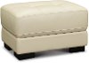 C827-B9 Contemporary Smoke White Leather Ottoman - Sienna