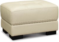 C827-B9 Contemporary Smoke White Leather Ottoman - Sienna
