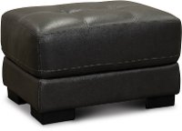 C827-B9 Contemporary Dark Gray Leather Ottoman - Sienna