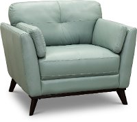 CC43-CA Modern Seafoam Green Leather Chair - Warsaw