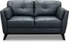 CC43-DA Modern Dark Blue Leather Loveseat - Warsaw