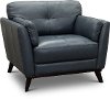 CC43-CA Modern Dark Blue Leather Chair - Warsaw
