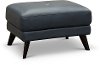 CC43-G9 Modern Dark Blue Leather Ottoman - Warsaw