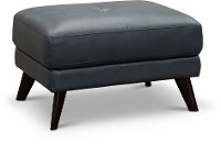 CC43-G9 Modern Dark Blue Leather Ottoman - Warsaw