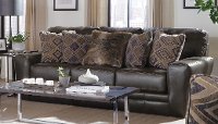 Classic Steel Gray Leather Sofa - Denali