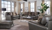 Classic Steel Gray Leather Sofa - Denali-2
