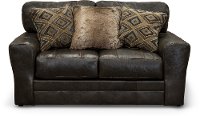 Classic Steel Gray Leather Loveseat - Denali-2