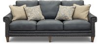 Classic Modern Sky Blue Leather Sofa - Luxe