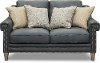 Classic Modern Sky Blue Leather Loveseat - Luxe