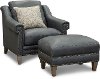 Classic Modern Sky Blue Leather Chair - Luxe-2
