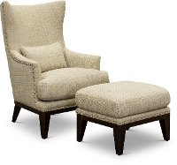 Classic Modern Tan and Gray Accent Chair - Luxe-2