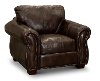 Traditional Brown Leather Chair - Molasses