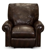 Traditional Brown Leather Power Recliner - Molasses