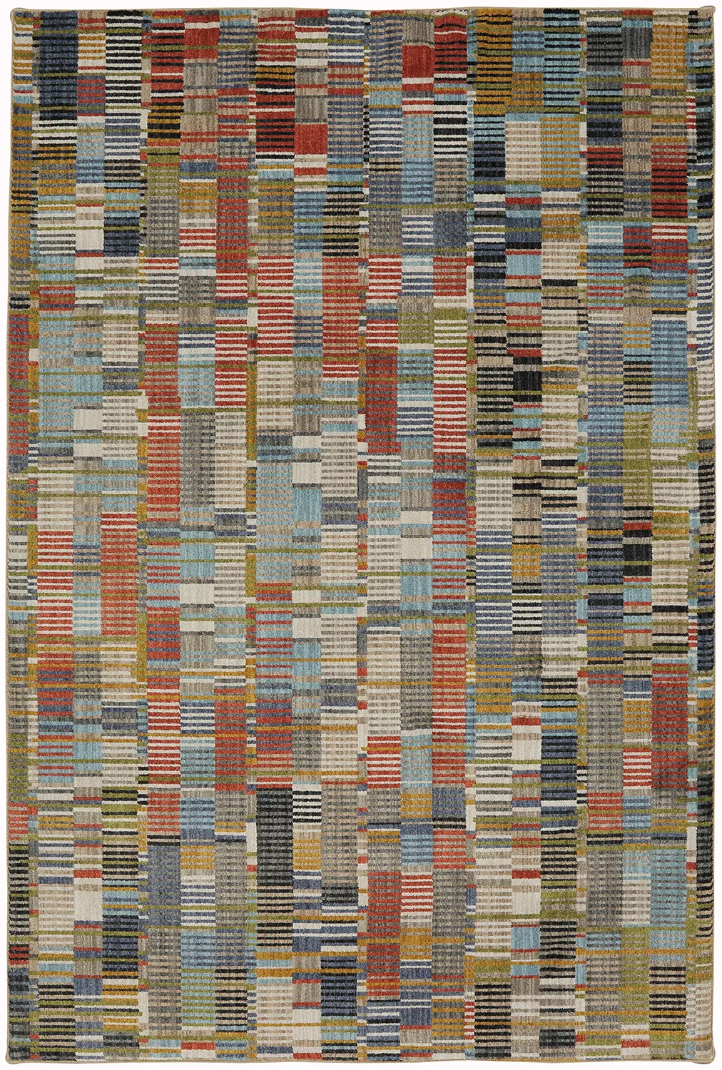 91003-99999 5 x 8 Medium Rust, Gray and Blue Rug - Metropolitan-1