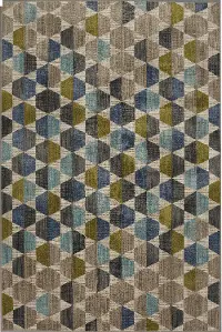 90995-50137 5 x 8 Medium Contemporary Citrine, Gray, and Blue Rug - Metropolitan