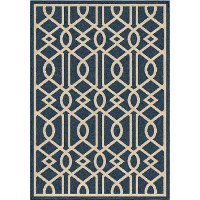 5 x 7 Medium Blue Indoor-Outdoor Rug - Four Seasons-2