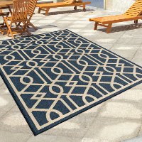 8 x 11 Large Blue Indoor-Outdoor Rug - Four Seasons-2