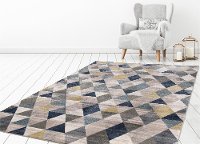 5 x 8 Medium Ivory, Gray, Purple, and Blue Rug - Olympus-3