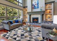 8 x 11 Large Ivory, Gray, Purple, and Blue Rug - Olympus-5