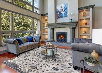 8 x 11 Large Ivory, Gray, and Blue Rug - Olympus-2