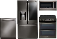 BSS-4PC-ELE-PACKAGE LG 4-piece Kitchen Appliance Package with Electric Range - Black Stainless Steel