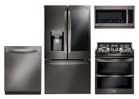BSS-4PC-GAS-PACKAGE LG 4-piece Kitchen Appliance Package with Gas Range - Black Stainless Steel