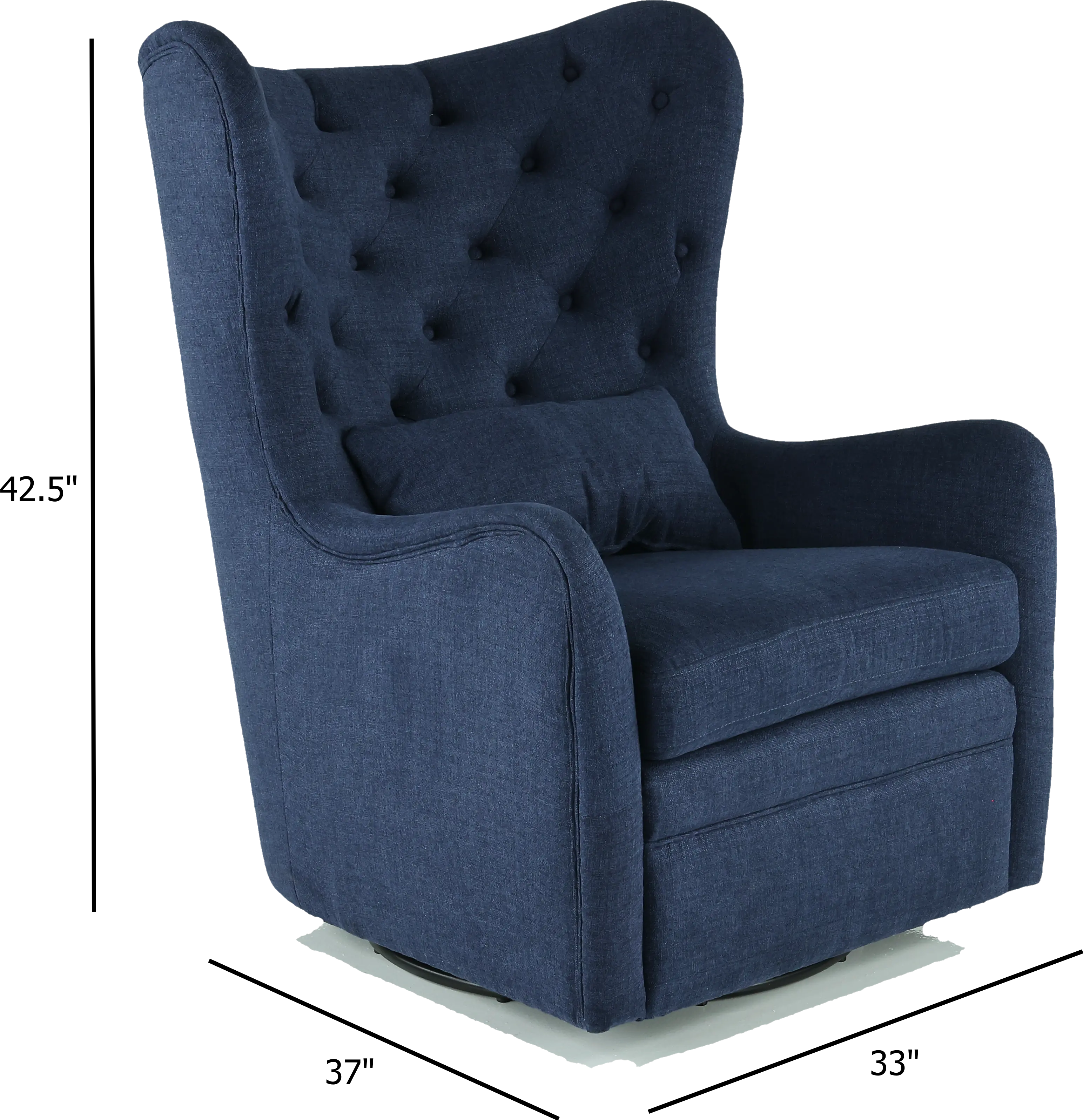 Alice Navy Wingback Swivel Chair-2