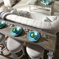 Antique White Console Bar Table - Magnolia Manor-7