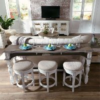 Antique White Console Bar Table - Magnolia Manor-8