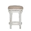 Antique White Upholstered Swivel Counter Height Stool - Magnolia Manor-3