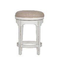 Antique White Upholstered Swivel Counter Height Stool - Magnolia Manor-3