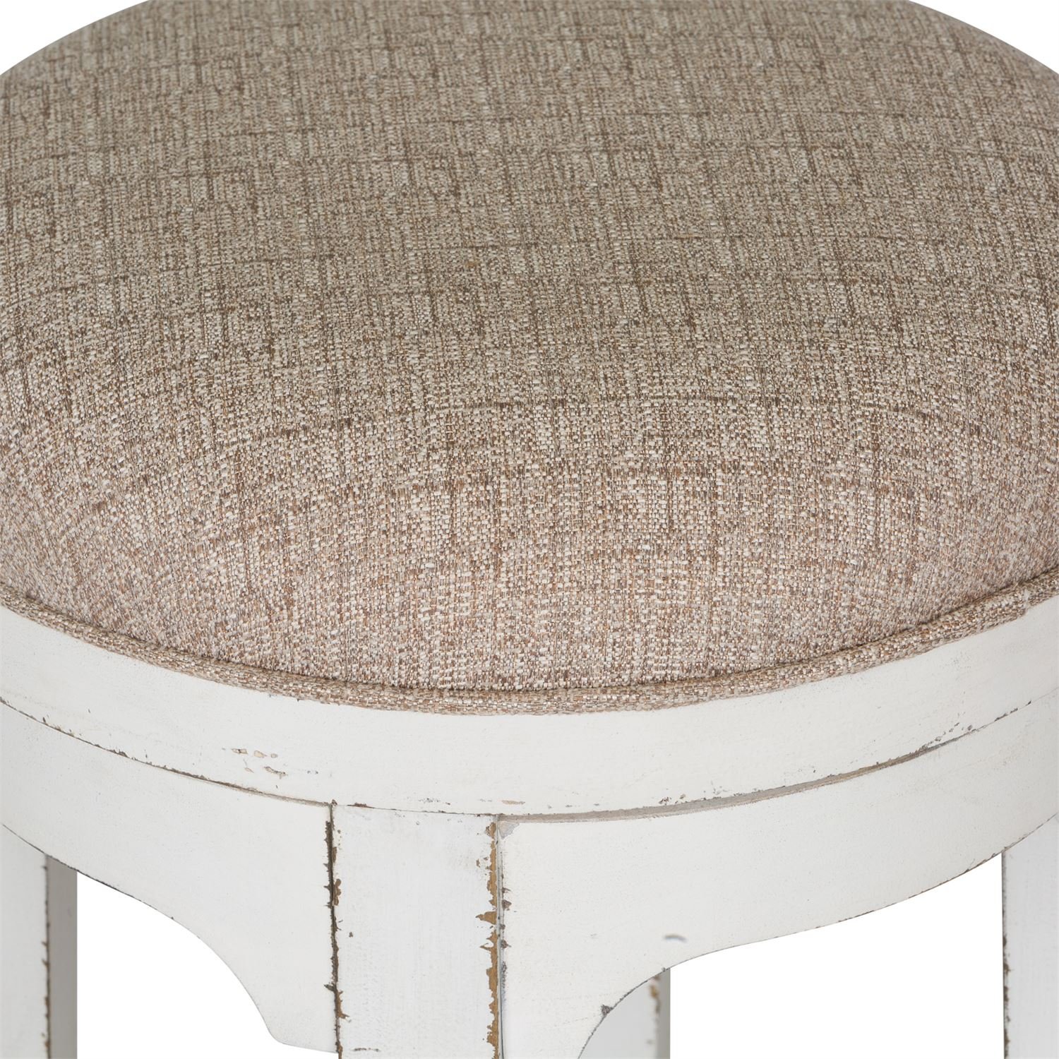 Magnolia Manor Antique White Upholstered Swivel Counter Height Stool-4