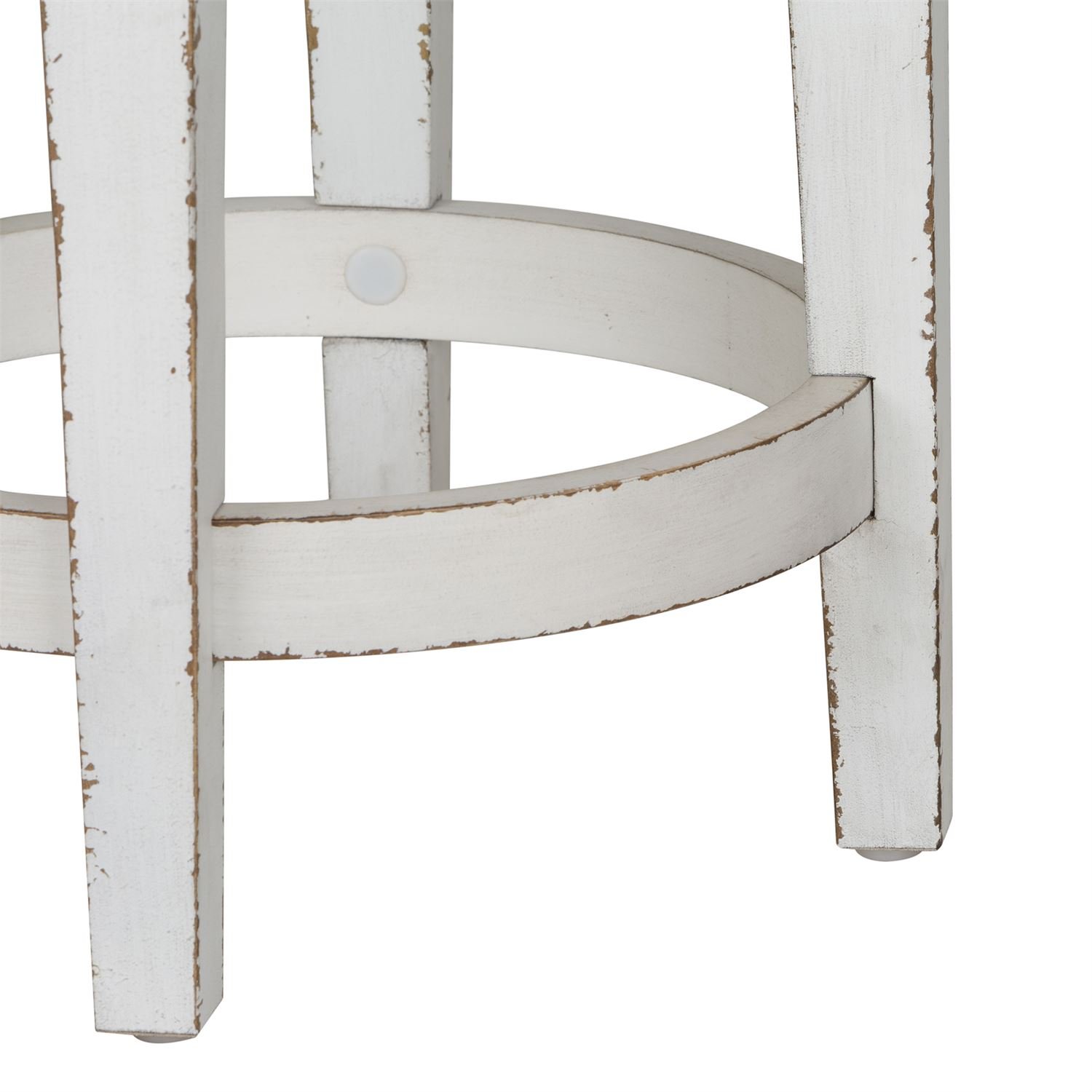 Magnolia Manor Antique White Upholstered Swivel Counter Height Stool-6