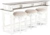 Antique White Console Bar Table and Stools - Magnolia Manor