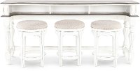 Antique White Console Bar Table and Stools - Magnolia Manor-3