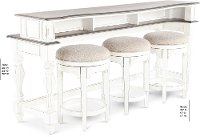 Antique White Console Bar Table and Stools - Magnolia Manor-4